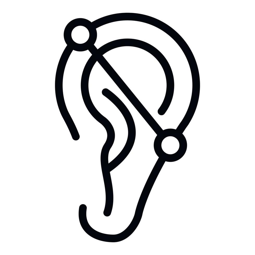 Line ear piercing icon, outline style vector