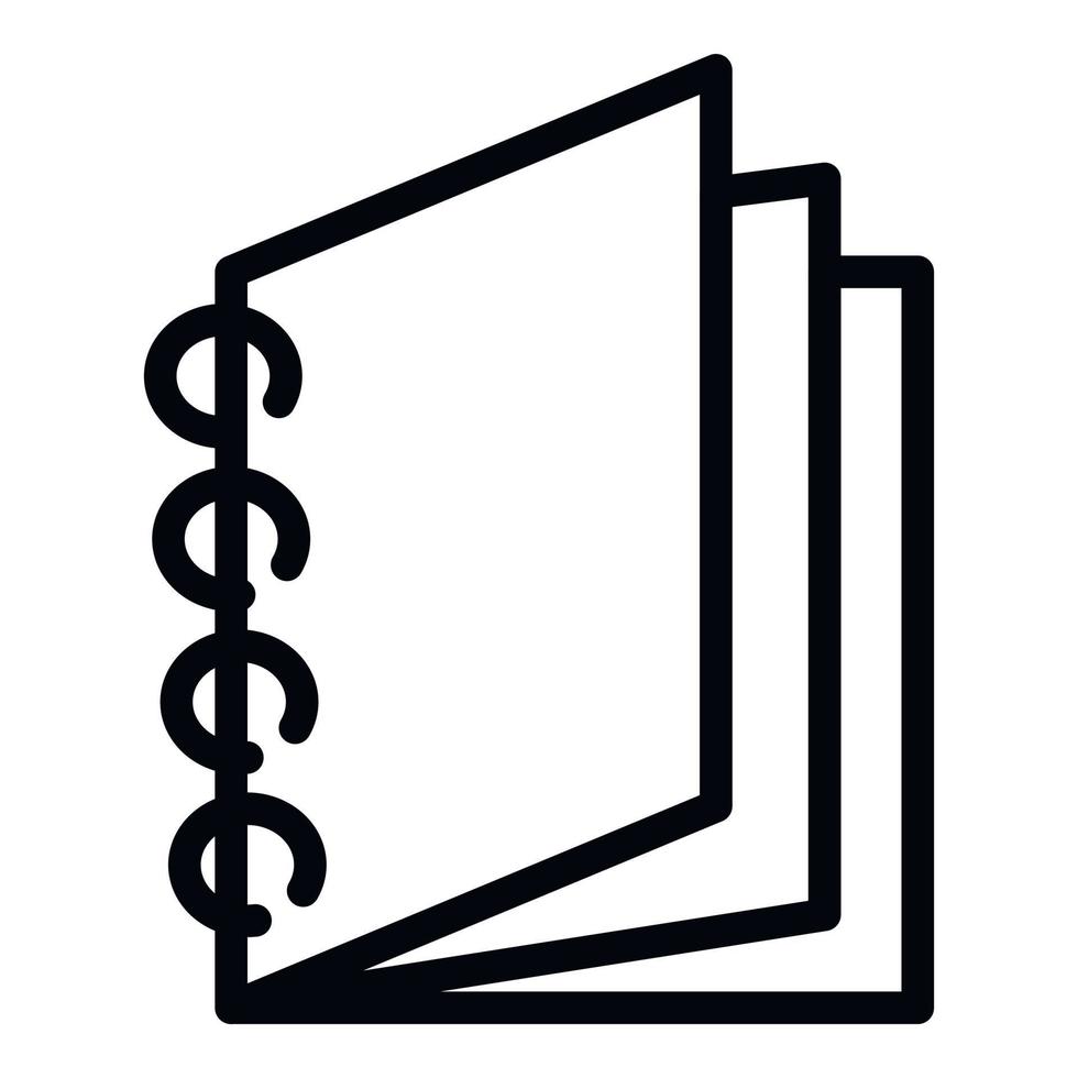 School notebook icon, outline style vector