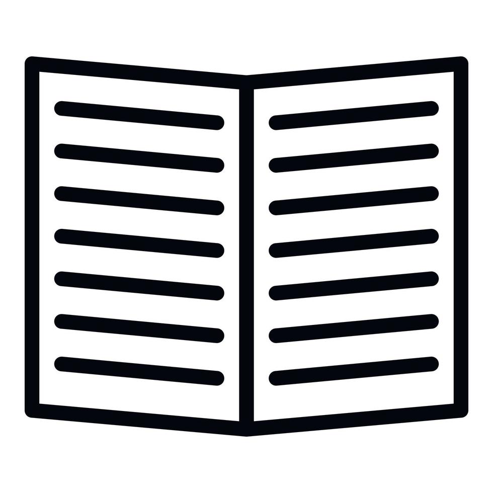Newspaper icon, outline style vector