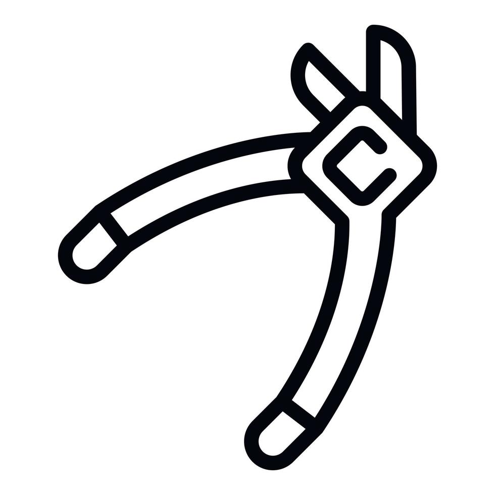 Forceps icon, outline style vector