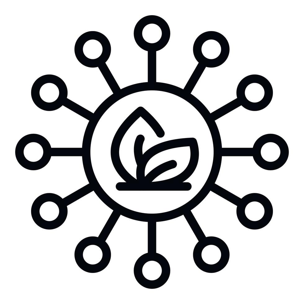 Herbal scheme icon, outline style vector