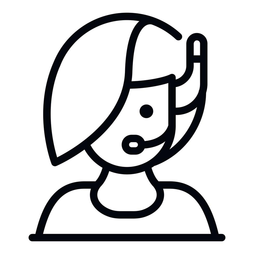 Service call center icon, outline style vector