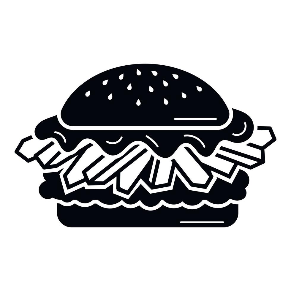 Fresh burger icon, simple style vector