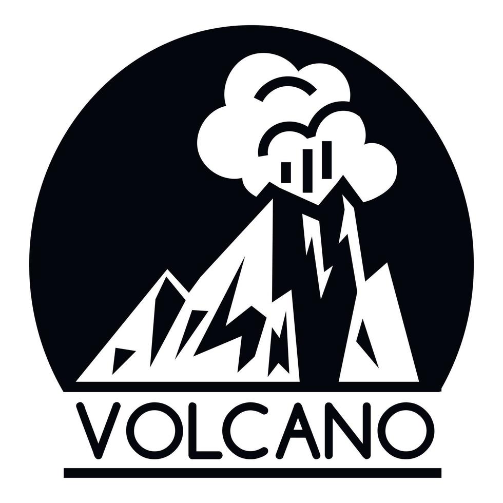 Volcano lava logo, simple style vector