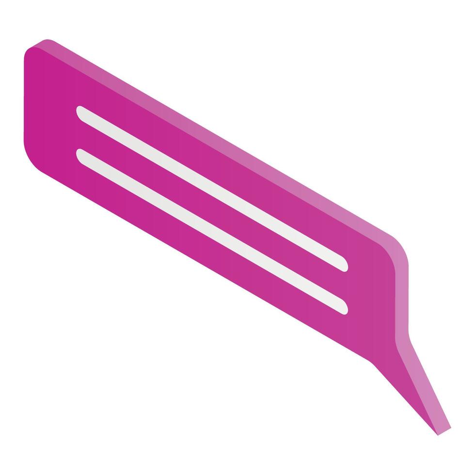 icono de burbuja de chat rosa, estilo isométrico vector