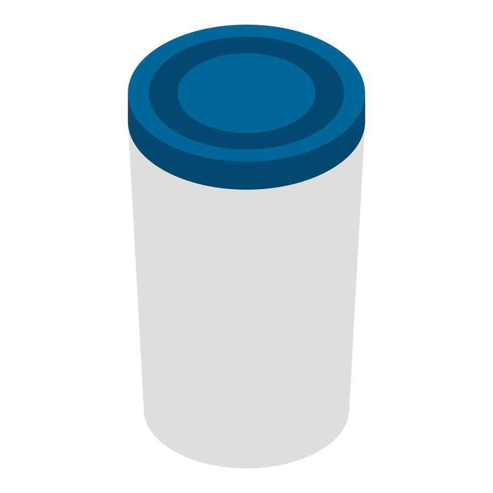 Hot coffee plastic cup icon, isometric style vector