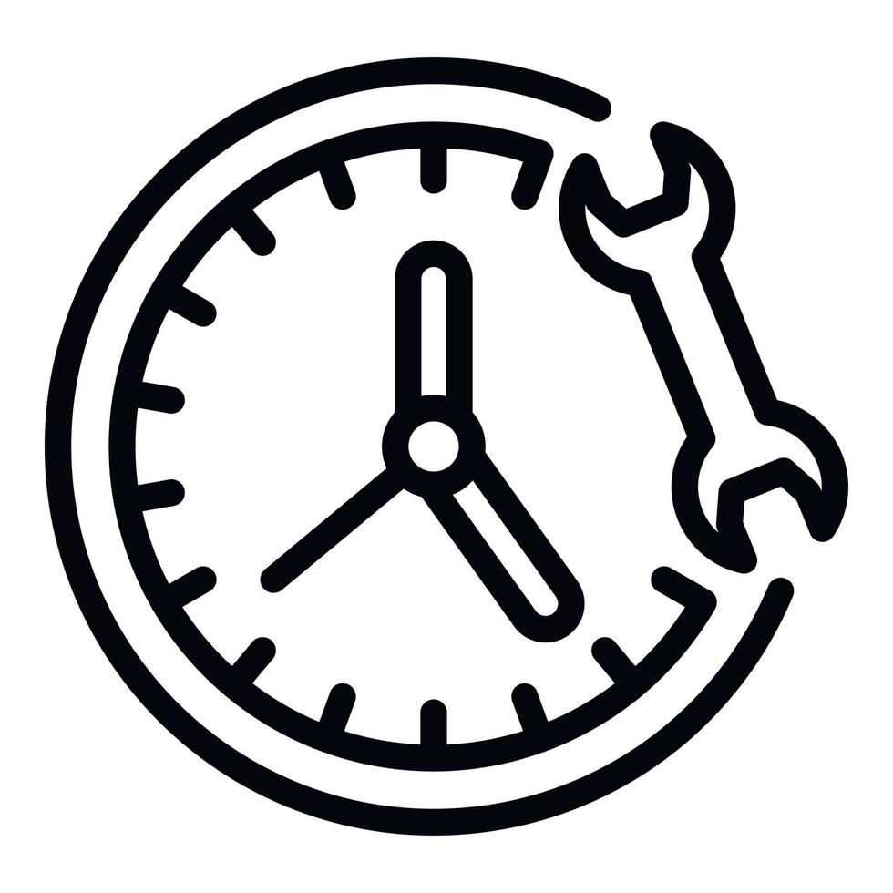 icono del centro de servicio de tiempo de trabajo, estilo de esquema vector