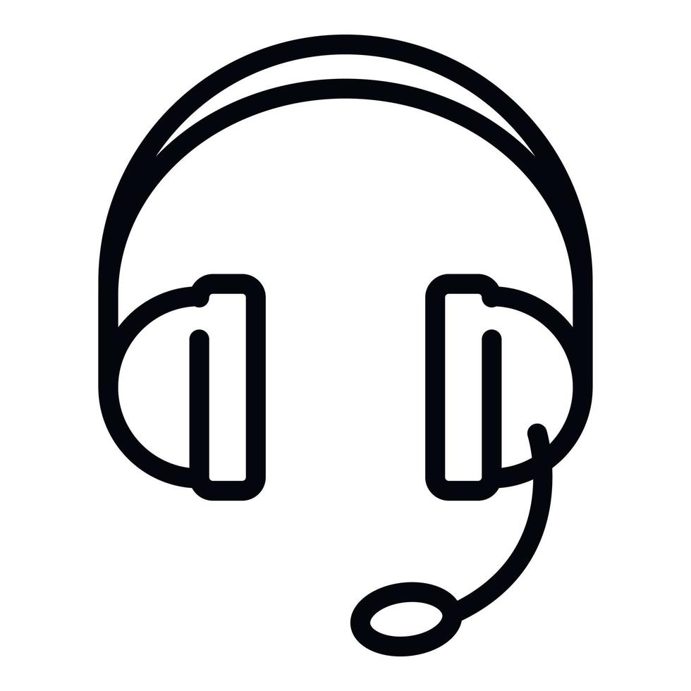 Headset icon, outline style vector