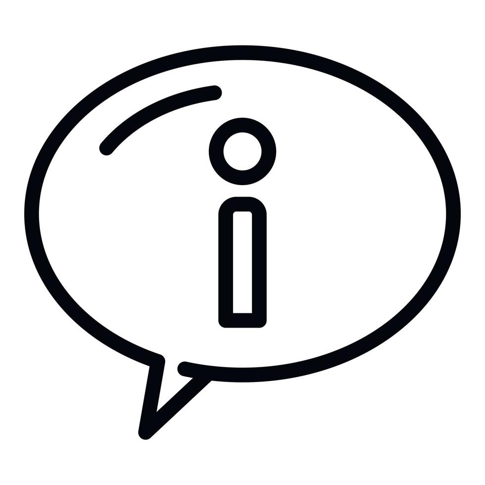 Info service chat icon, outline style vector