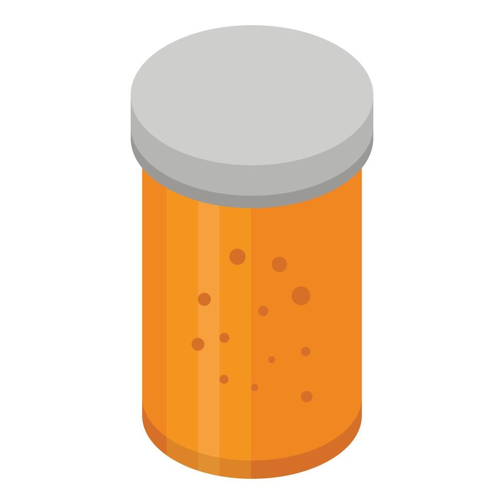 Jar of apricot jam icon, isometric style vector