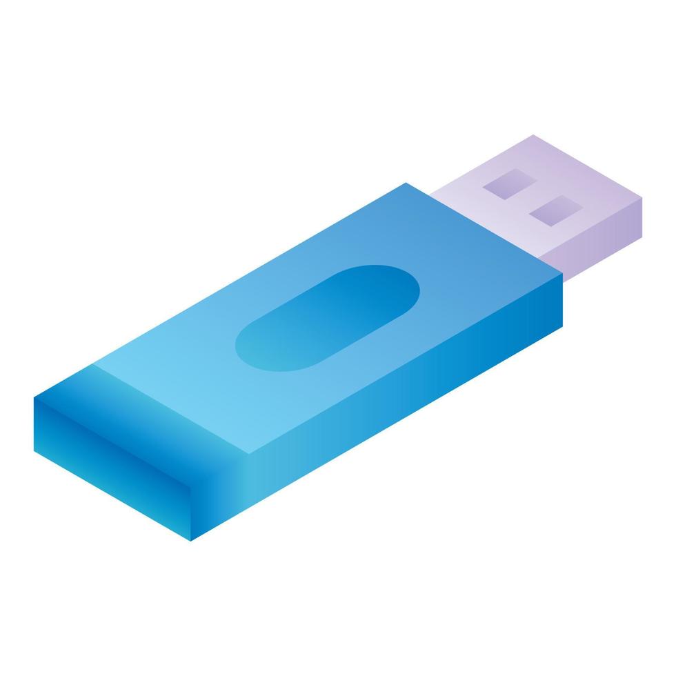 USB flash drive icon, isometric style vector