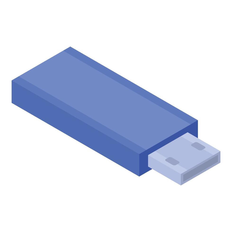 icono de memoria USB, estilo isométrico vector