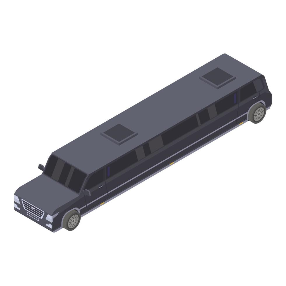 Black limousine icon, isometric style vector