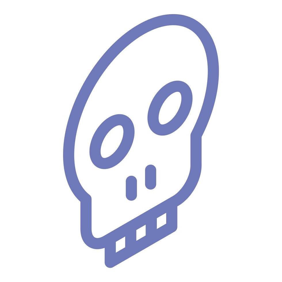 Skull icon, isometric style vector