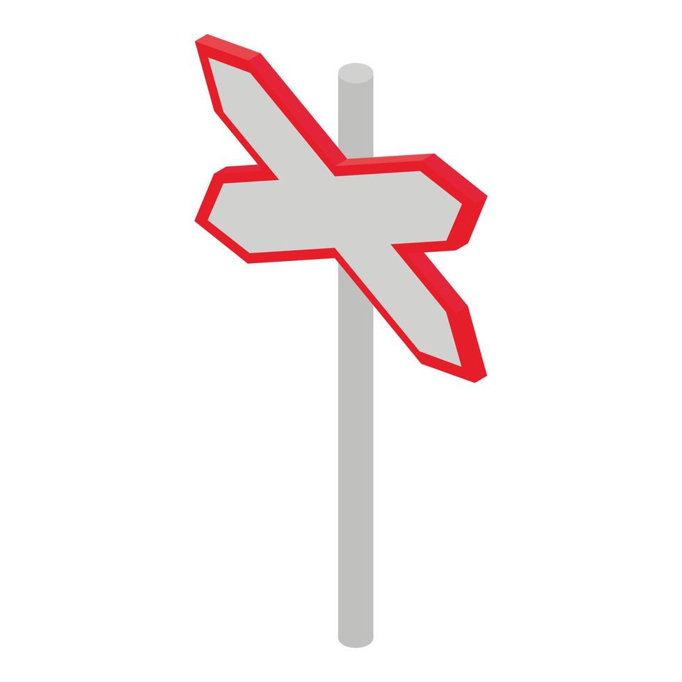 Railway road sign icon, isometric style vector