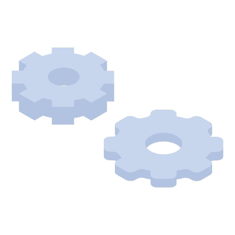 Cog wheel set icon, isometric style vector