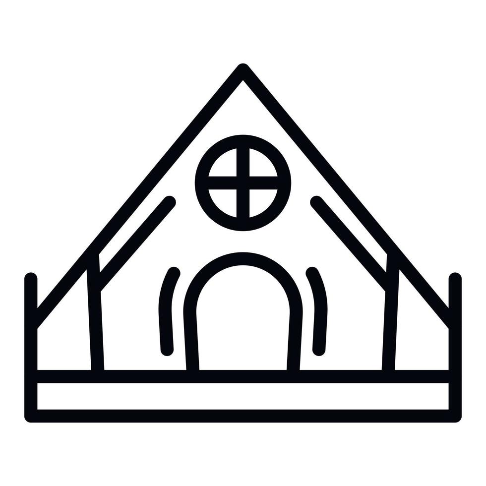 Camping tent icon, outline style vector