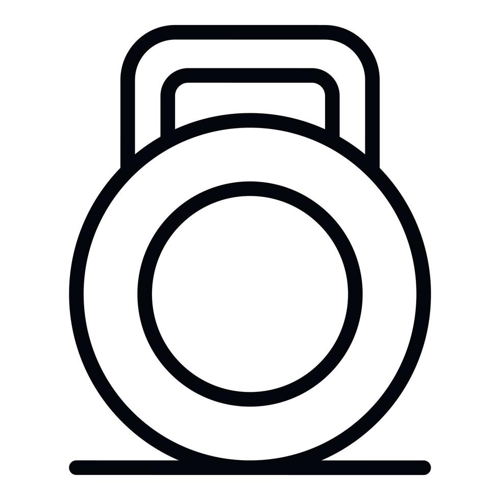 Kettlebell icon, outline style vector