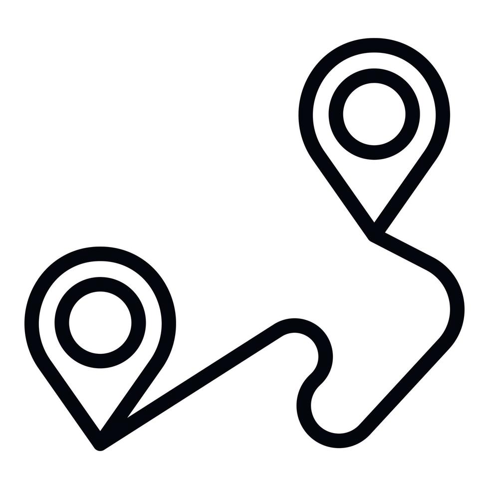 Sport route icon, outline style vector