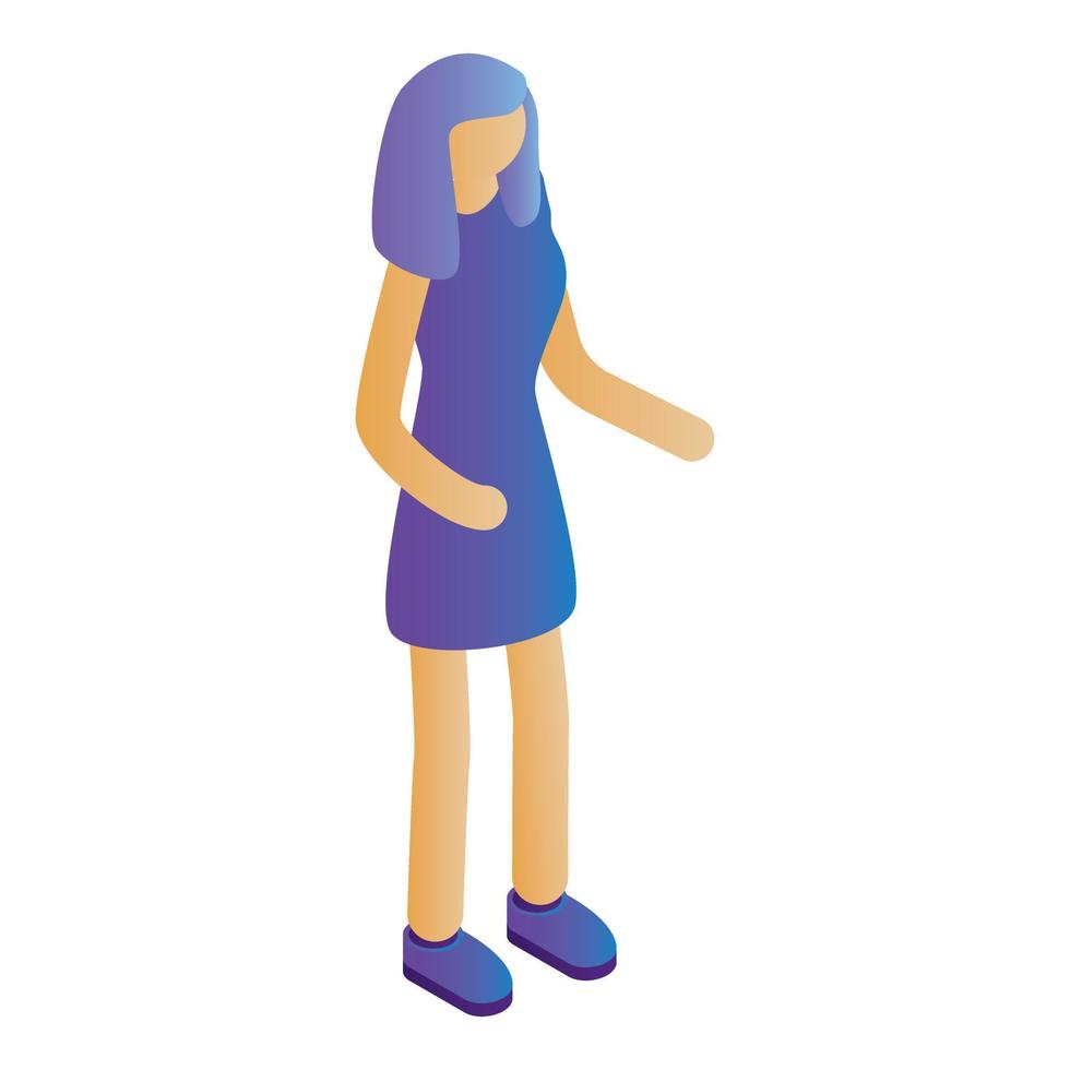 Modern girl icon, isometric style vector