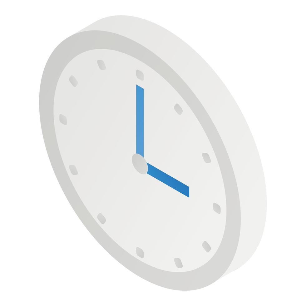 Wall clock icon, isometric style vector