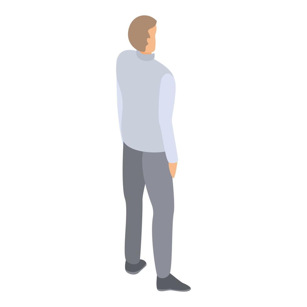 Museum man visitor icon, isometric style vector