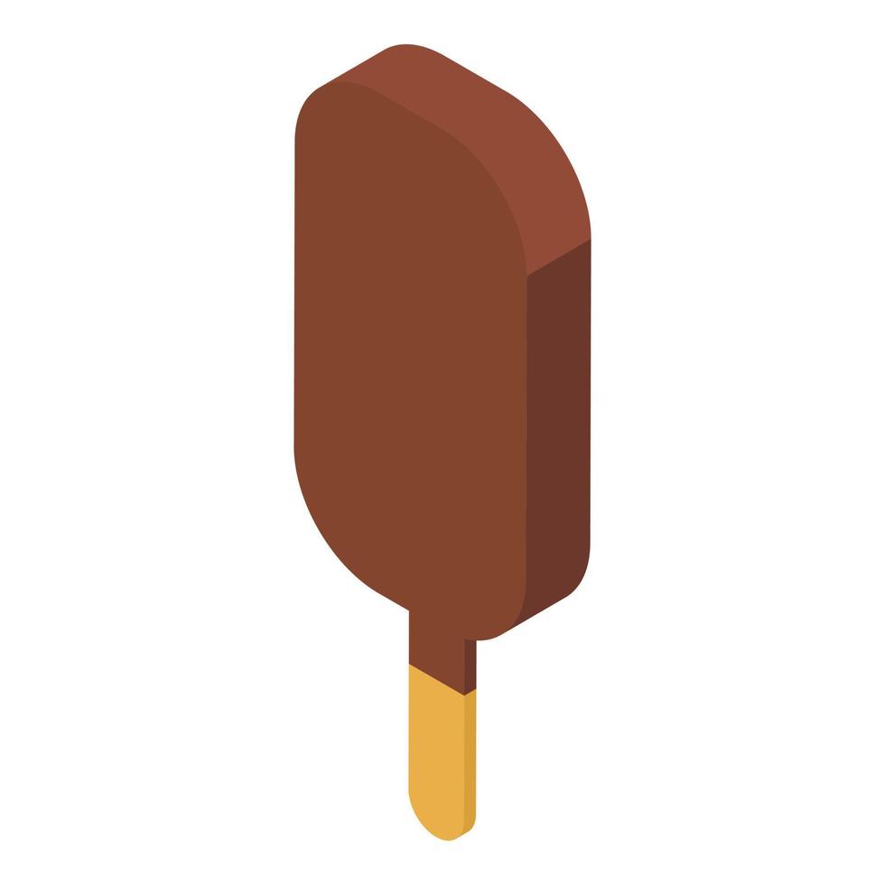 Chocolate popsicle icon, isometric style vector