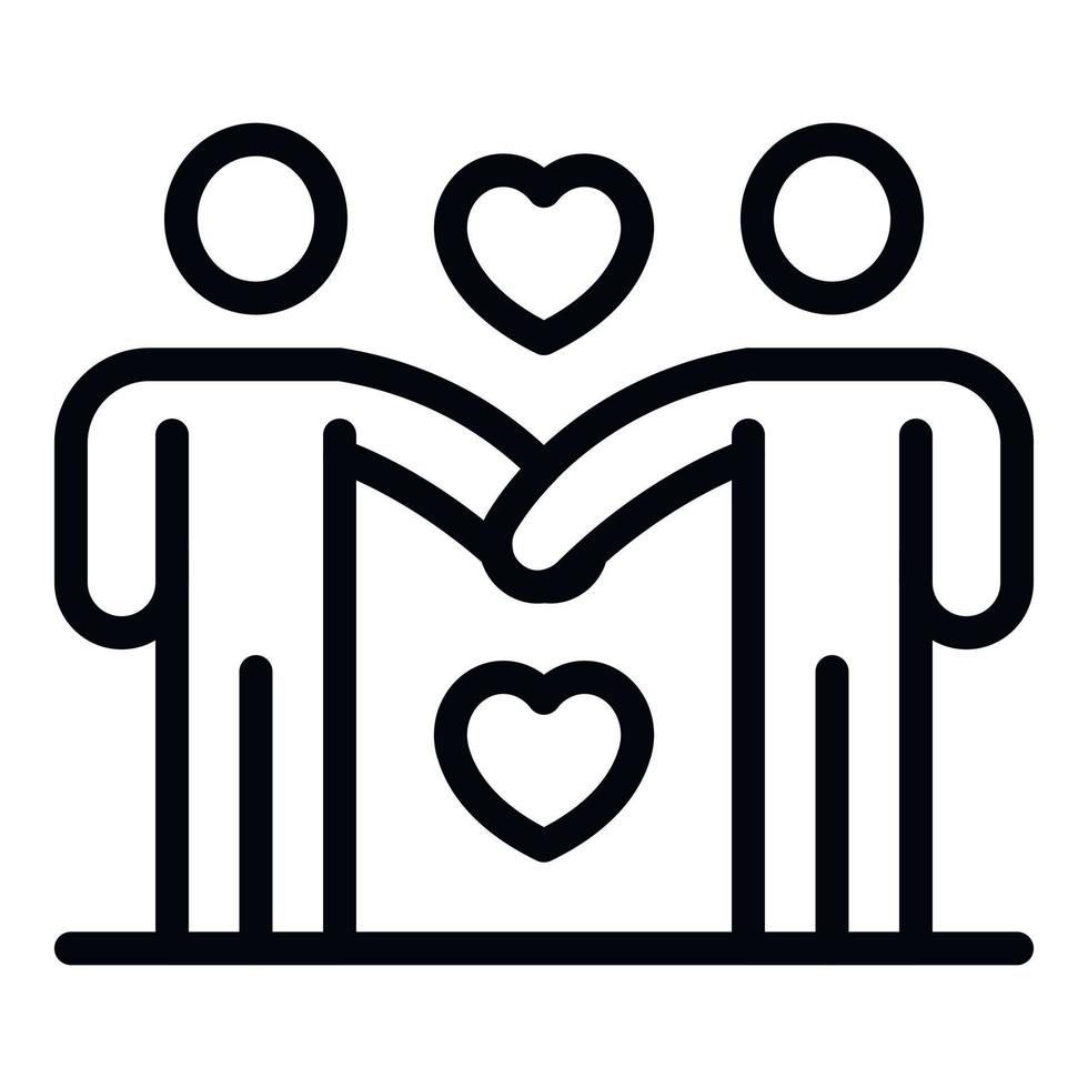 Friendship icon, outline style vector