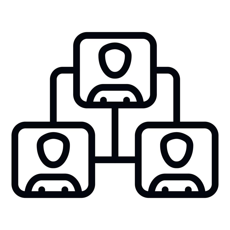 Friends network icon, outline style vector