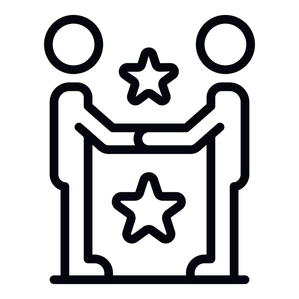 New star friendship icon, outline style vector