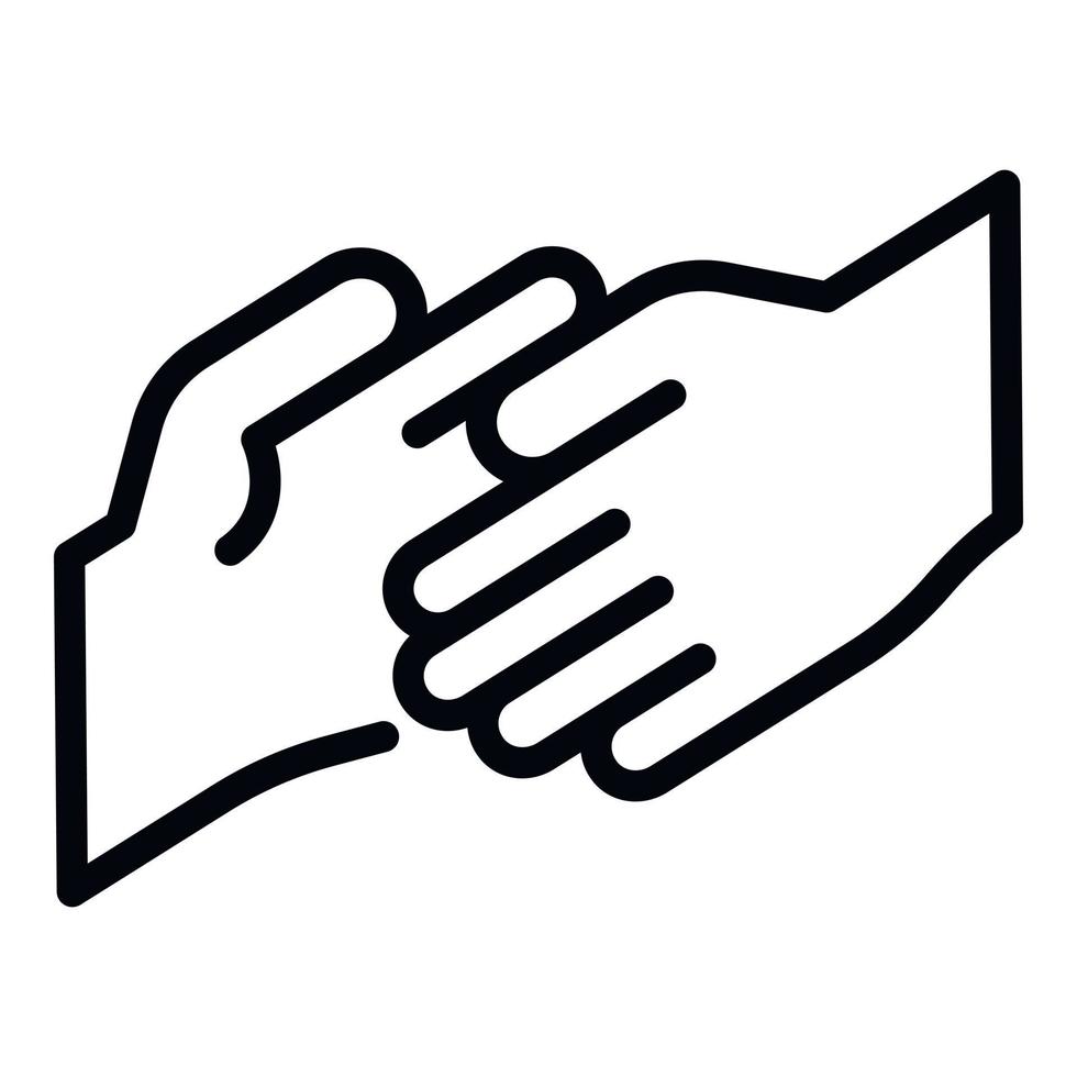 Friend hand help icon, outline style vector