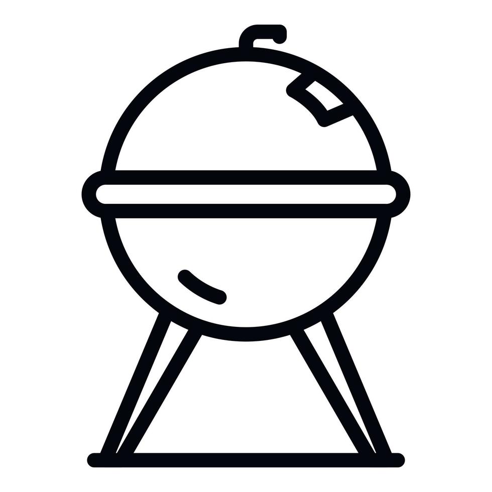 Spherical barbecue icon, outline style vector