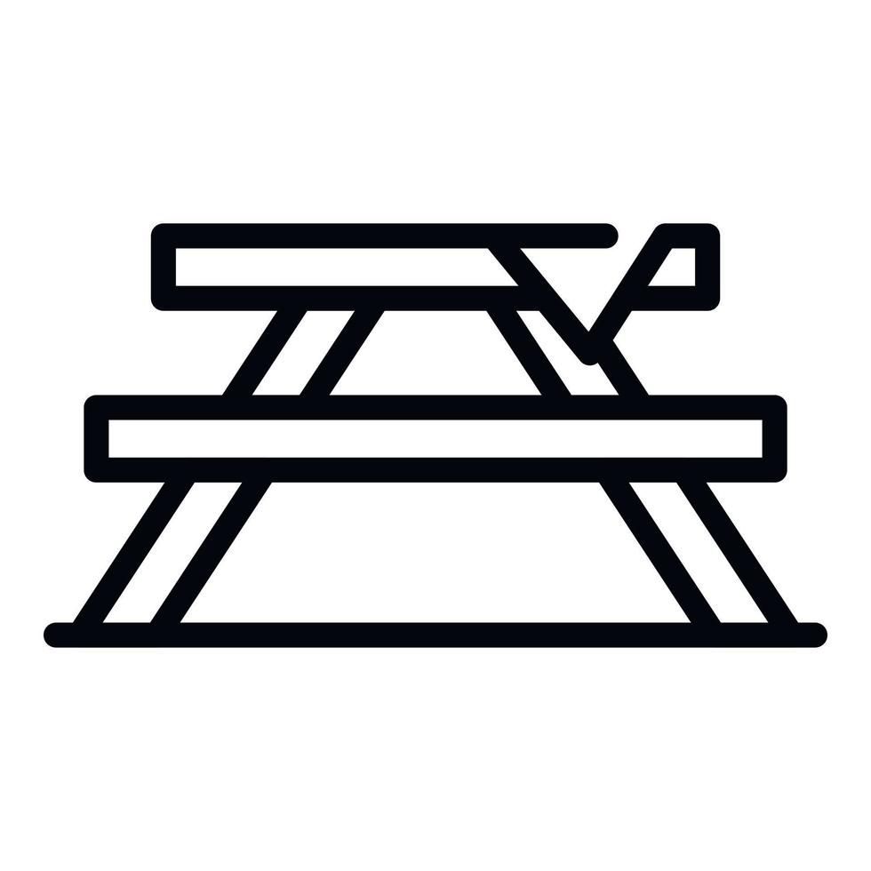 icono de mesa de camping, estilo de esquema vector