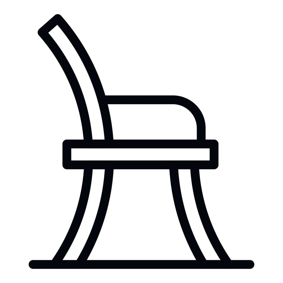 icono de silla de jardín, estilo de esquema vector