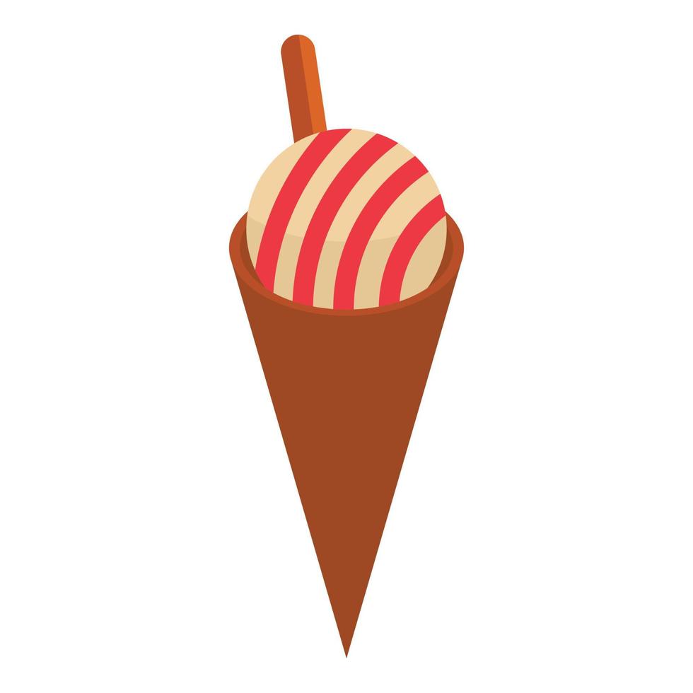 icono de helado de cono, estilo isométrico vector