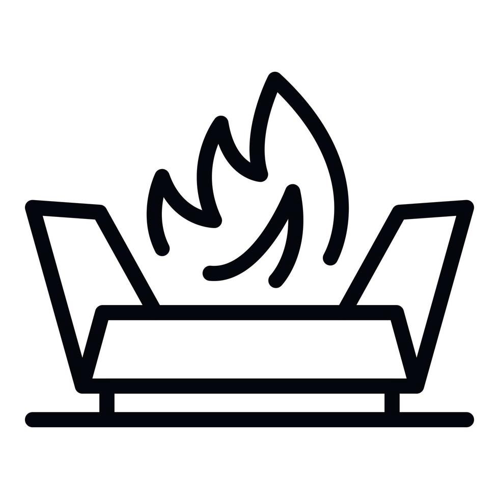 Bonfire icon, outline style vector