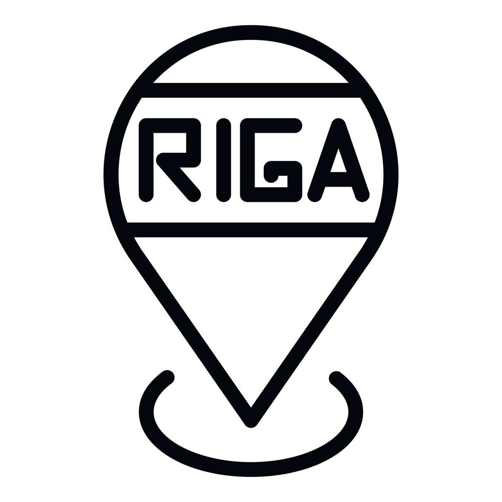 Riga location icon, outline style vector