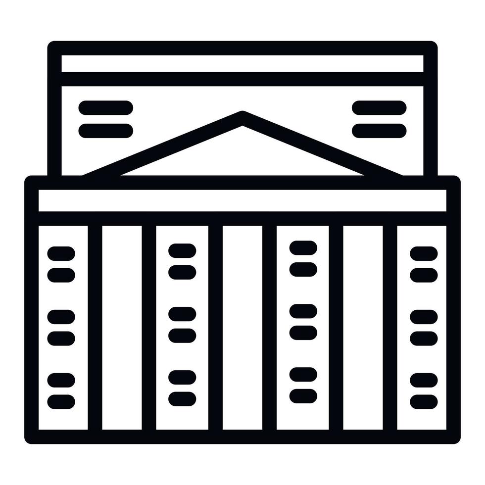 Riga bank building icon, outline style vector