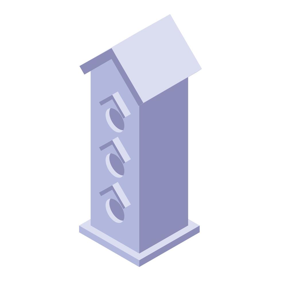 High bird house icon, isometric style vector
