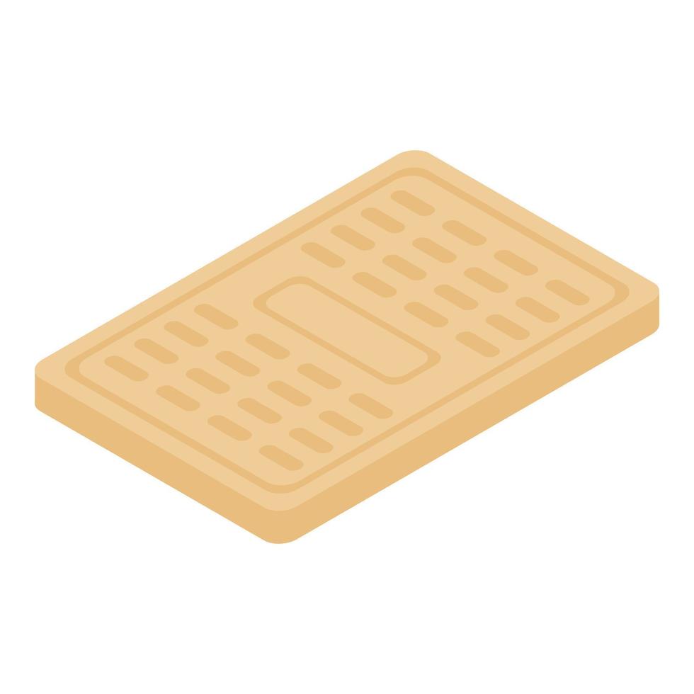 icono de galleta cracker, estilo isométrico vector