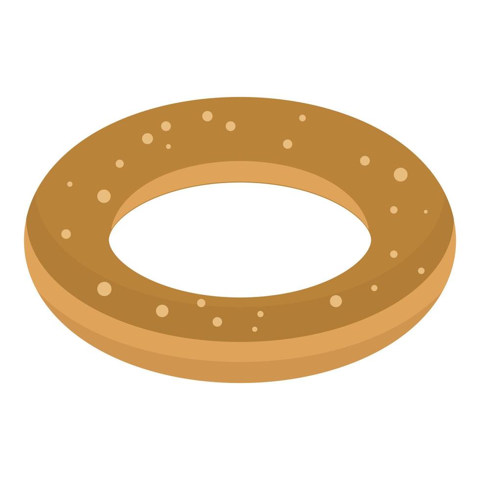 Chocolate donut icon, isometric style vector