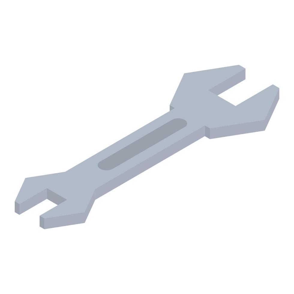 Wrench key icon, isometric style vector