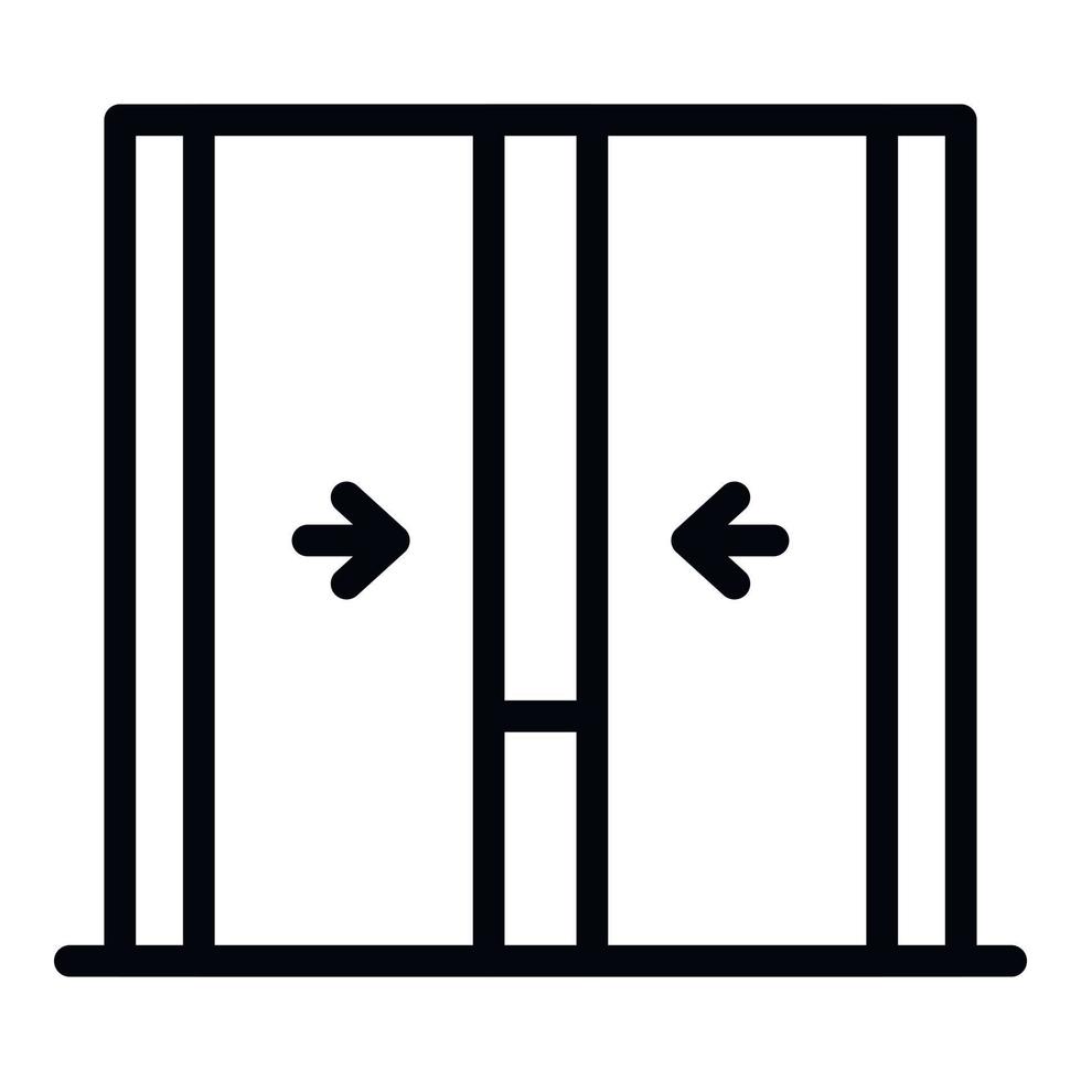 Closing elevator doors icon, outline style vector