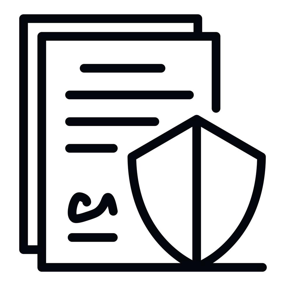 Paper shield justice icon, outline style vector