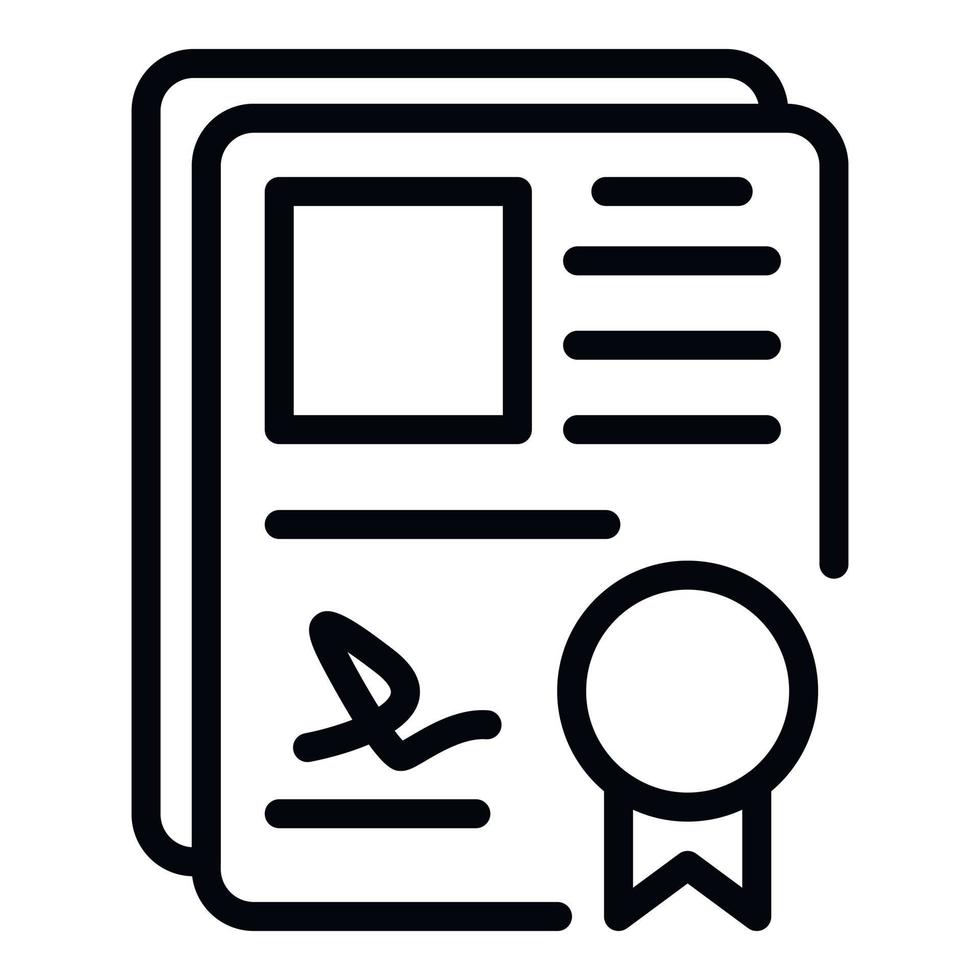 Office justice paper icon, outline style vector