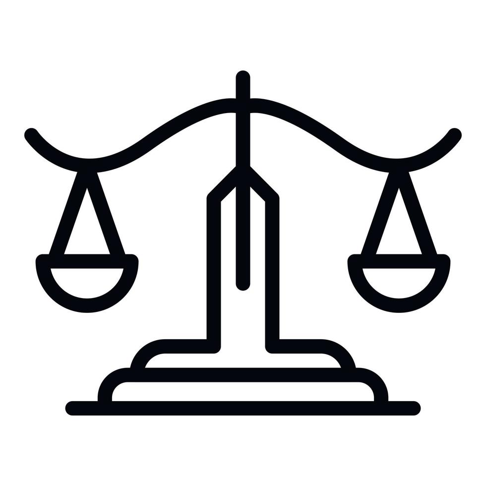 Protection justice balance icon, outline style vector