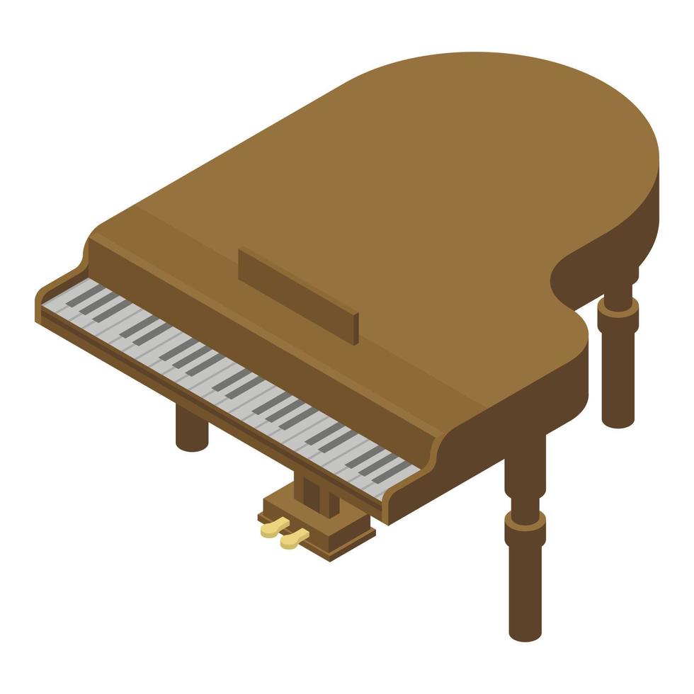 icono de piano de cola retro, estilo isométrico vector