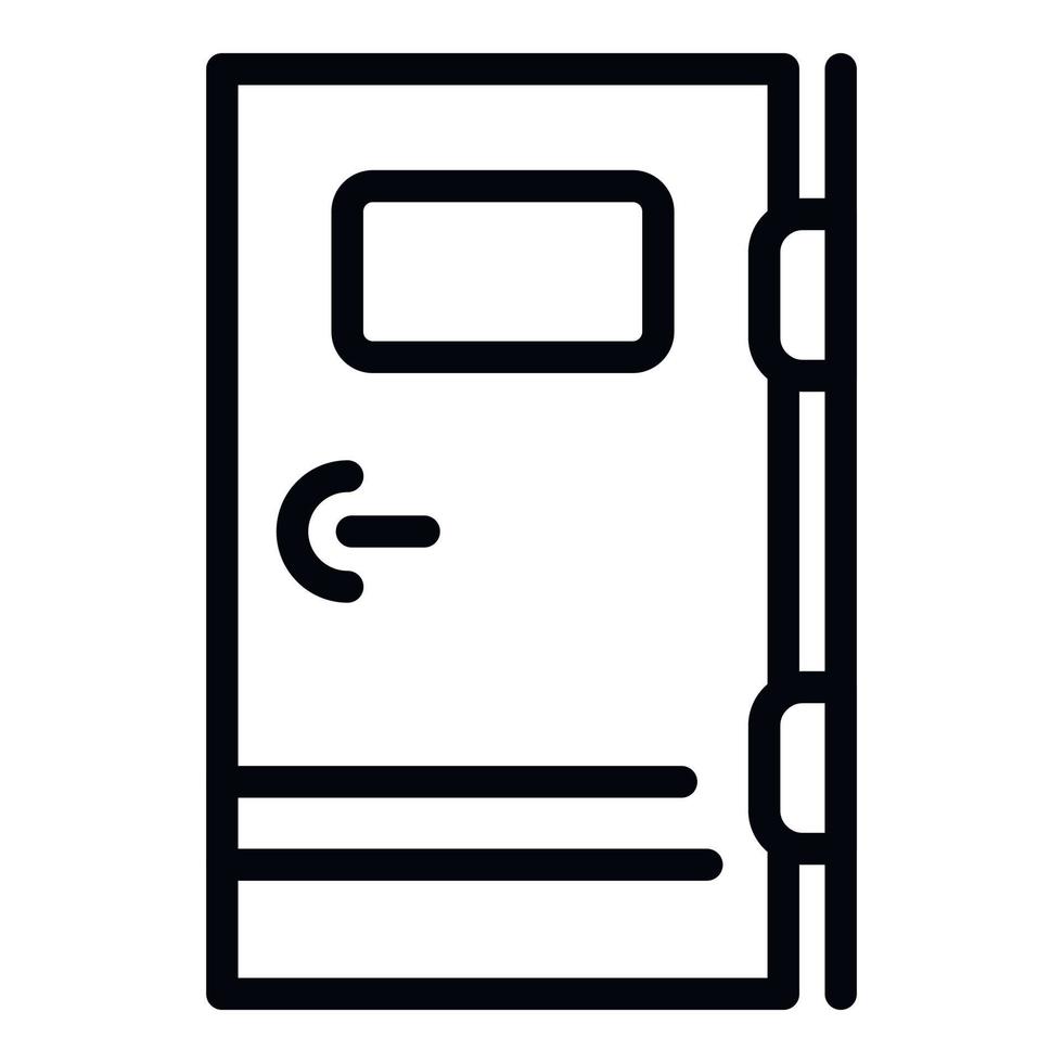 Door with window icon, outline style vector