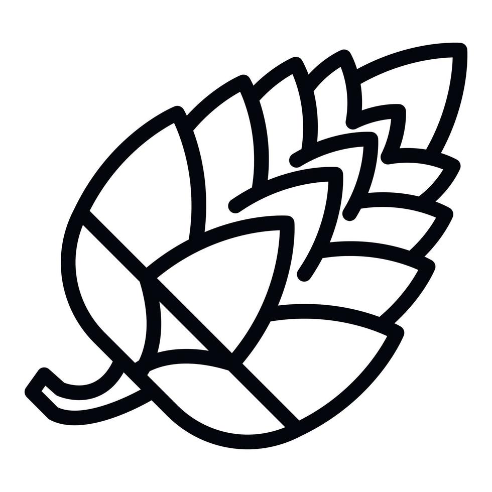 Dry fir cone icon, outline style vector