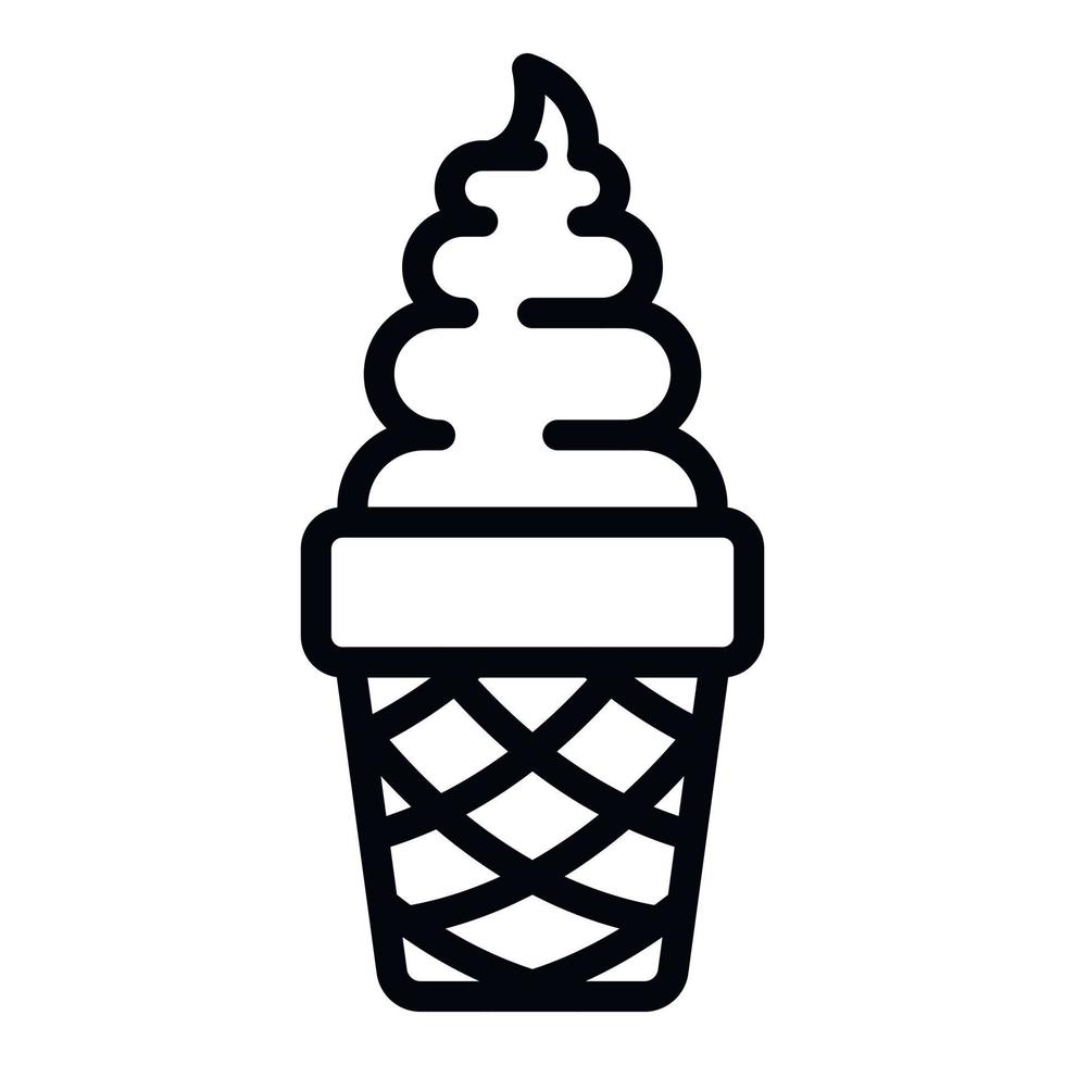 Vanilla ice cream icon, outline style vector